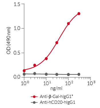 Validation of Anti-β-Gal-hIgG1* by ELISA