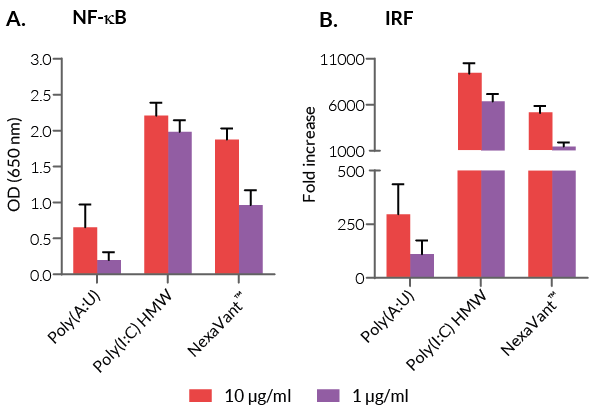 Comparison of TLR3 ligands (NF-κB and IRF responses)